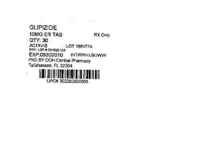Label Image 10mg (Glipizide Er 10mg(actavis))